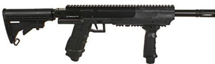 Picture of an Airsoft sniper rifle called Tiberius Arms T9, all black in color. It's beautiful!